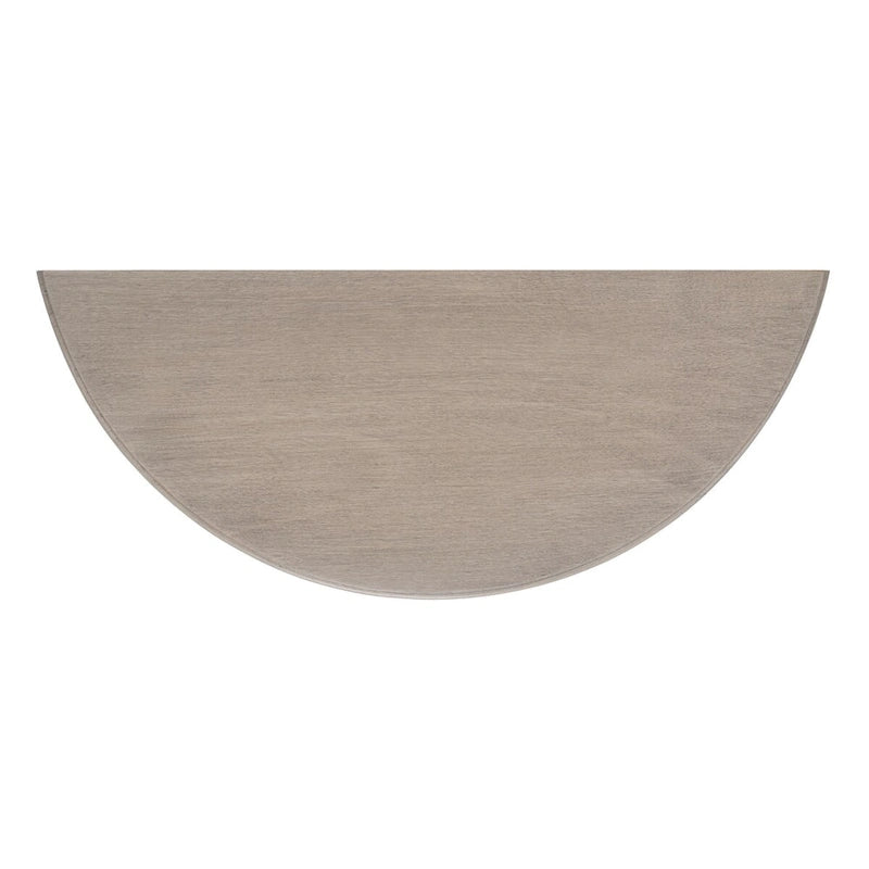 Console demi-lune avec étagère inférieure et pieds tournés