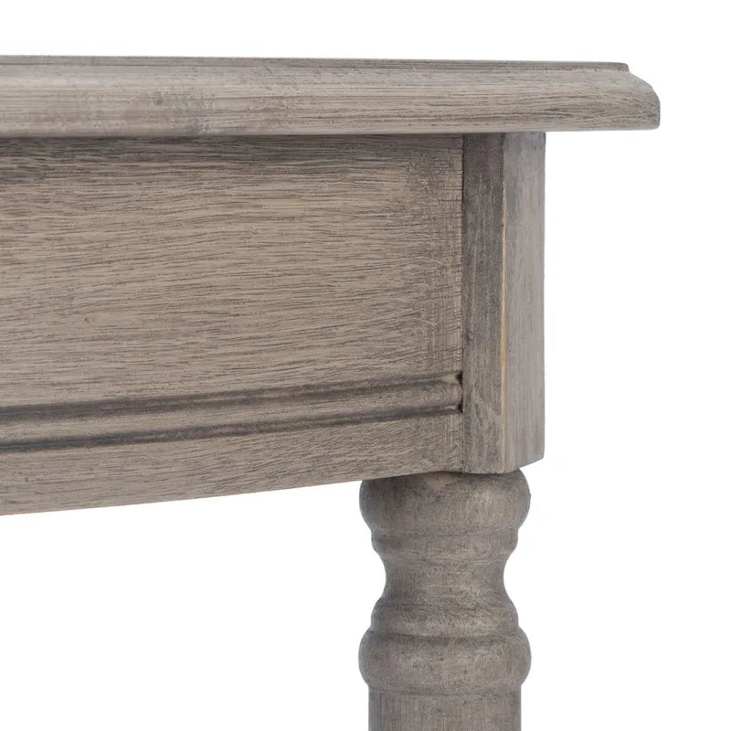 Console demi-lune avec étagère inférieure et pieds tournés