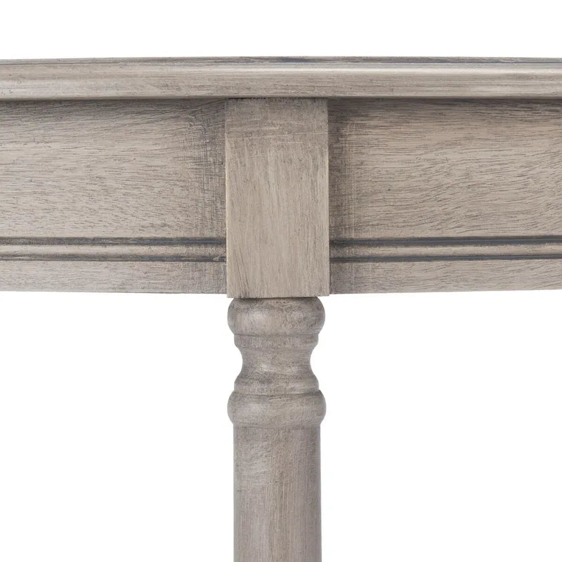 Console demi-lune avec étagère inférieure et pieds tournés