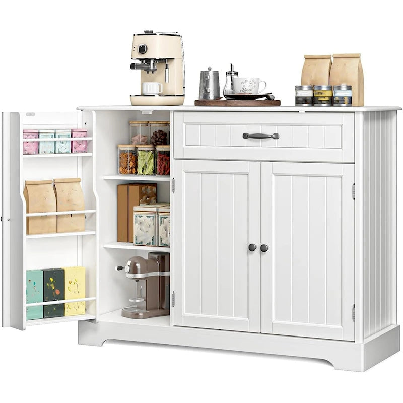 Buffet de cuisine avec tiroir et trois portes Blanc Noir