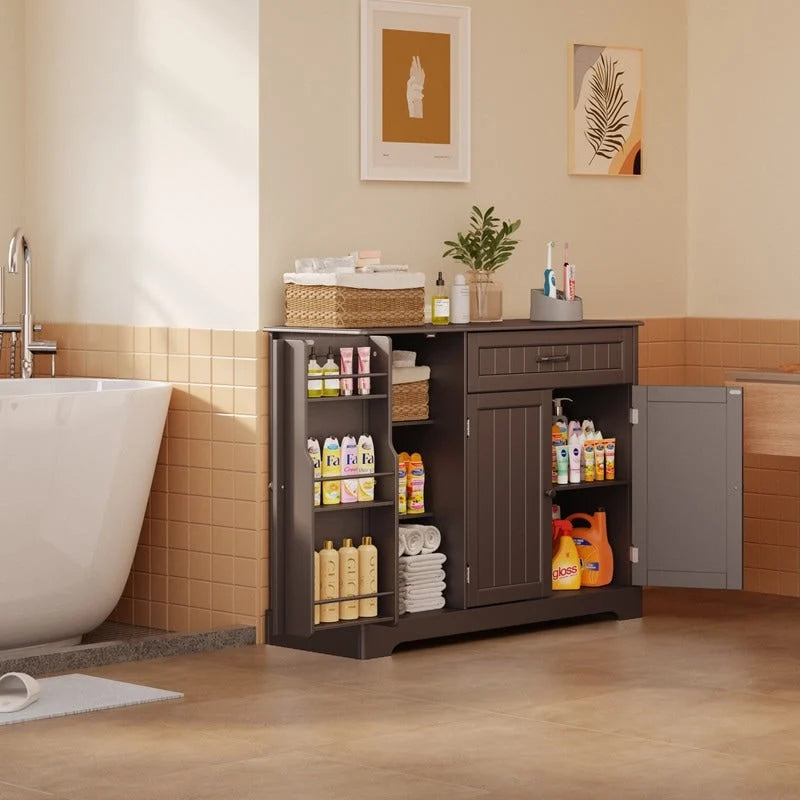 Buffet de cuisine avec tiroir et trois portes Blanc Noir