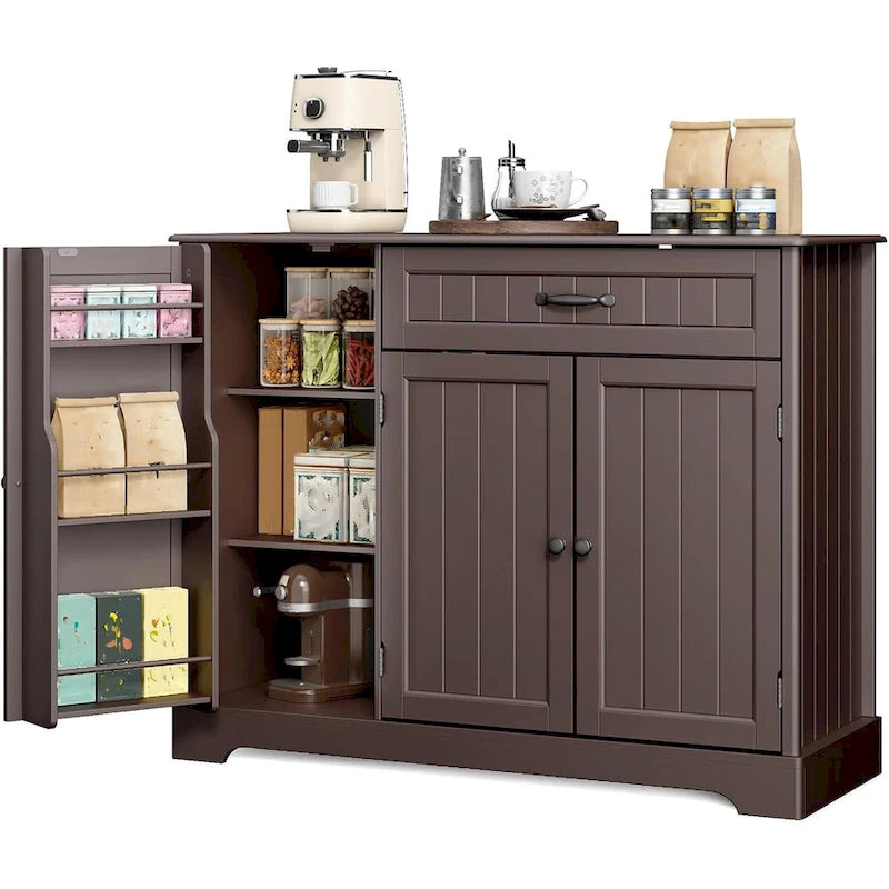Buffet de cuisine avec tiroir et trois portes Blanc Noir