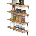 Wallniture Arras 17x6 Solid Wood Kitchen Shelves for Wall, Burned Finish, Set of 4