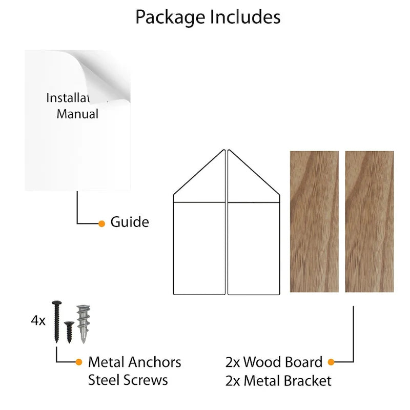 Étagère murale flottante en bois marron rustique avec supports métalliques blancs